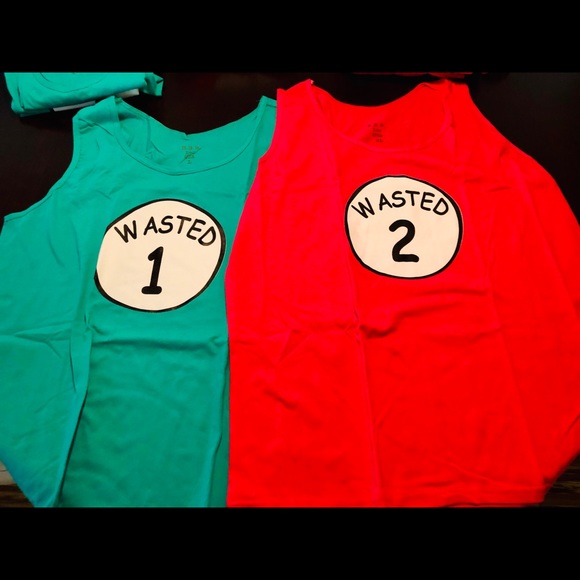 “Wasted-1 & Wasted-2”Tank tops HOT PINK DUMMER TOP - Picture 2 of 3